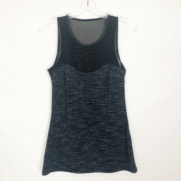 90 Degree by Reflex Space-Dye Black Mesh Tank Top Size XS Athleisure Wear - Picture 1 of 8